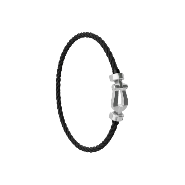 Force 10 Medium White Gold Cable Bracelet